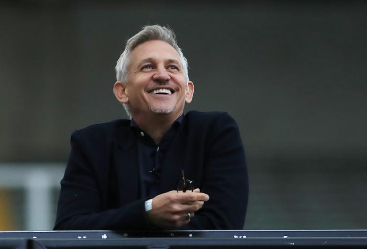 Fodboldlegenden og tv-værten Gary Lineker tog pornospøgen med et smil, både mens den stod på og efterfølgende.  Foto: Owen Humphreys/Ritzau Scanpix