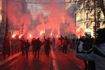     Fra morgenstunden var tusindvis af mennesker på gaderne som her i Marseille. I over 200 byer ventes op mod en million at demonstrere mod præsident Macrons pensionsreform.  65-67 procent af franskmændene er imod reformen. Foto: Nicolas Tucat/Ritzau Scanpix