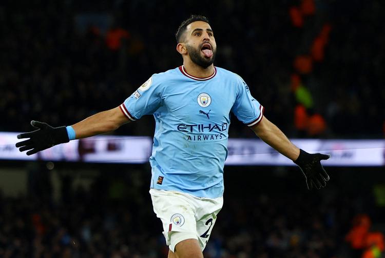 Riyad Mahrez blev dobbelt målscorer, da Manchester City vandt 4-2 over Tottenham i Premier League. Foto: Molly Darlington/Ritzau Scanpix