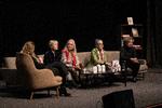 Gitte Løkkegaard, Hanne-Vibeke Holst, Anne Linnet, Ritt Bjerregaard og Christine Antorini på Bogforum i Bella Center i 2017. Foto: Peter Hove Olesen