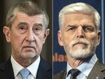 De to kandidater til præsidentposten i Tjekkiet. Til venstre tidligere ministerpræsident Andrej Babis. Til højre tidligere topgeneral Petr Pavel.  Foto: Michal Cizek/Ritzau Scanpix