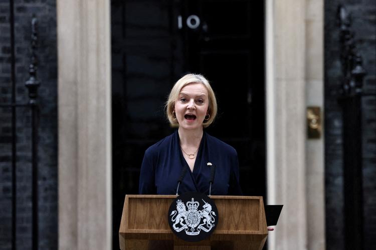 Der gik 44 dage, fra Liz Truss blev premierminister, til hun fratrådte igen. Nu er der gået 100 dage mere, og nu fortæller hun om sin tid.  Foto: Henry Nicholls/Ritzau Scanpix