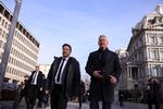 Den tyske økonomiminister Robert Habeck og hans franske kollega Bruno Le Maire var tidligere på ugen i Washington for at lufte bekymring over den amerikanske hjælpepakke Inflation Reduction Act 2023. REUTERS/Anna Rose Layden NO RESALES.NO ARCHIVES Foto: Stringer/Ritzau Scanpix