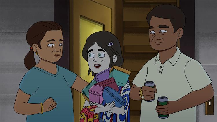 Den lille dæmon Christina er datter af en heks og hendes far er selve djævelen. Et ganske passende billede på visse brudte familiers selvforståelse. 
 Foto: Disney +