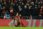 Med et perlemål åbnede Darwin Nunez scoringen på Anfield, hvor Liverpool blev det første hold i Champions League, der tabte med tre mål efter at have ført med to.  Foto: Phil Noble/Ritzau Scanpix
