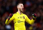 181 kampe uden at lukke et mål ind. Manchester Uniteds David de Gea fejrer sin rekord i søndagens 2-0-sejr over Newvastle. Foto: John Sibley/Ritzau Scanpix