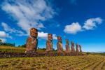 Moai-statuerne på Påskeøen er 500 år gamle og en del af Unescos liste over verdensarv.  Foto: Sergio Pitamitz/Ritzau Scanpix