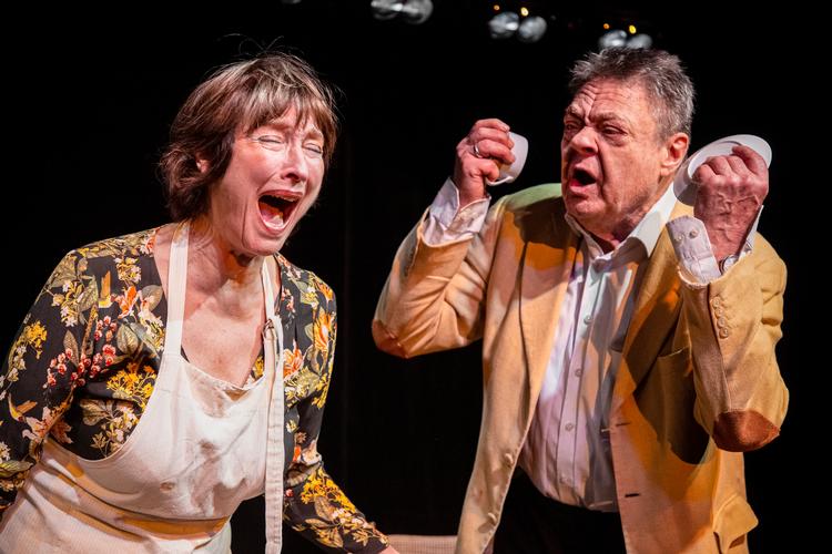 Forestillingen demonstrerer også, hvor gode skuespillere Kenter og Ann-Mari Max Hansen er. De agerer med fynd og klem, og selv en overspilsdømt brandert sejler Ann-Mari Max Hansen stensikkert hjem.  Foto: Det ny teater