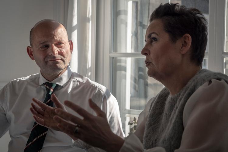 Søren Pape Poulsen og Pia Olsen Dyhr mener, at det er på tide, at Mette Frederiksen sætter sig i førersædet på klimaområdet. Foto: Christian Falck Wolff