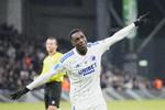 En flyvende Mohamed Daramy scorede to af FCK's mål mod OB.  Foto: Martin Sylvest/Ritzau Scanpix
