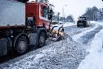Snerydning i det nordlige Jylland, her sneplove i aktion i Aalborg tirsdag den 7. marts 2023. (Foto: Henning Bagger/Ritzau Scanpix) Foto: Henning Bagger/Ritzau Scanpix