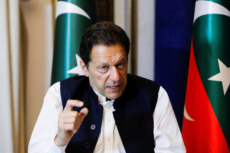Den tidligere premierminister Imran Khan blev afsat som premierminister af parlamentet for snart et år siden efter et mistillidsvotum. Foto: Akhtar Soomro/Ritzau Scanpix