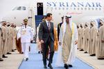 Syriens præsident, Bashar al Assad, ankom søndag til De Forenede Arabiske Emirater på et officielt besøg. Foto: Abdulla Al Neyadi / Uae Presiden/Ritzau Scanpix