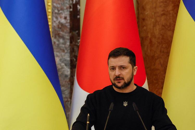 Ukraines præsident, Volodymyr Zelenskyj, inviterer Kina til dialog om det ukrainske forslag til en fredsløsning med Rusland.  Foto: Staff/Ritzau Scanpix