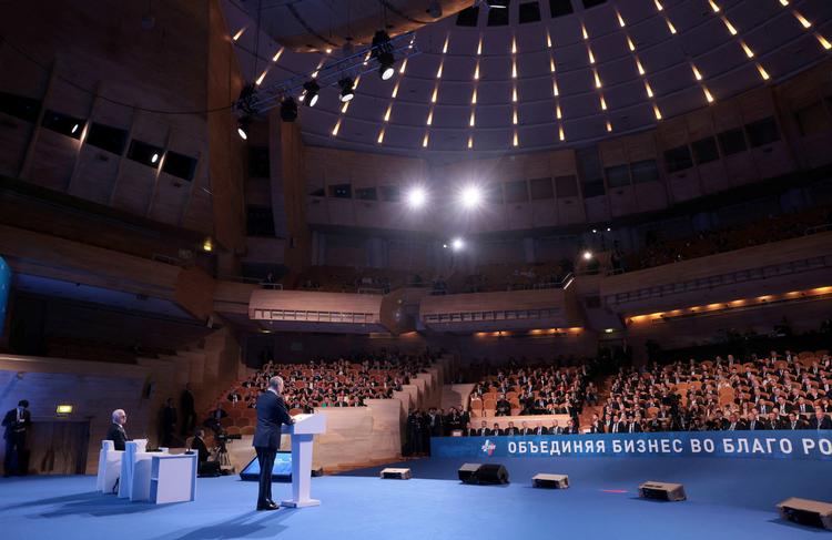 Putin ved en tale tidligere på måneden i Moskva.  Foto: Sputnik/Ritzau Scanpix