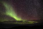Chancerne for at se nordlys er højere desto nordligere, man er. Her er nordlys over Grønland, hvor nordlyset er langt mere spektakulært end på vores breddegrader. Foto: Thomas Borberg