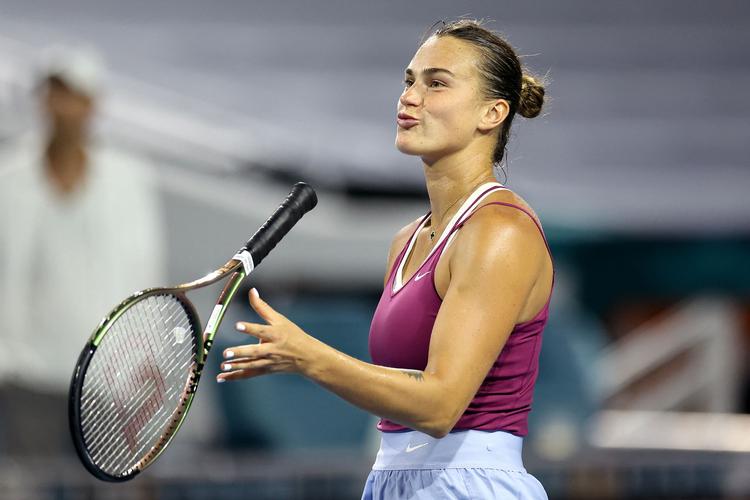 I Miami Open kom Aryna Sabalenka frem til 3. runde ved i sikker stil at besejre amerikaneren Shelby Rogers. Belaruseren har indtil videre haft en forrygende sæson.   Foto: Tim Nwachukwu/Ritzau Scanpix