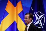 Sveriges statsminister, Ulf Kristersson, kæmper for at få godkendt landets medlemskab af Nato, som lige nu blokeres af både Tyrkiet og Ungarn. Foto: Yves Herman/Ritzau Scanpix