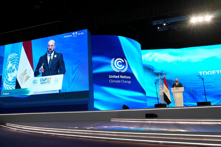 Da EU-præsident Charles Michel deltog i COP27 i Sharm el-Sheikh, Egypten, i november, var han fløjet dertil i privatfly, selv om det førte til en enorm CO2-udledning, viser en aktindsigt, som mediet Politico har fået. Foto: Peter Dejong/Ritzau Scanpix
