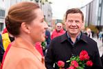 Thomas Kastrup-Larsen (S) har efter ni år som borgmester i Aalborg meddelt, at han ikke genopstiller. Her er statsminister Mette Frederiksen på besøg .    Foto: Henning Bagger/Ritzau Scanpix