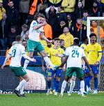     Viborgs Magnus Westergaard scorer til 0-2 under superligakampen mellem Brøndby IF og Viborg FF i Brøndby søndag 2. april 2023. (Foto: Claus Bech/Ritzau Scanpix)   Foto: Claus Bech/Ritzau Scanpix