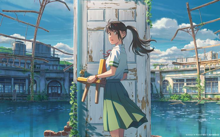 Døren ind til andre dimensioner er også adgangen til den 17-årige Suzumes traumatiske fortid i romantikeren Makoto  Shinkais nyeste animé.  Still 