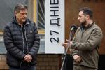 Vicekansler Robert Habeck (t.v.) har netop besøgt den ukrainske præsident Volodymyr Zelenskyj. Foto: Staff/Ritzau Scanpix