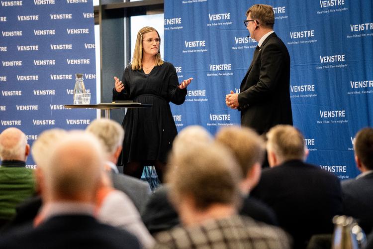 Torsdag bød Stephanie Lose og Troels Lund Poulsen Venstres bagland velkommen i Sorø, da den fungerende formandsduo indledte deres kriseturne. Foto: Ida Marie Odgaard/Ritzau Scanpix