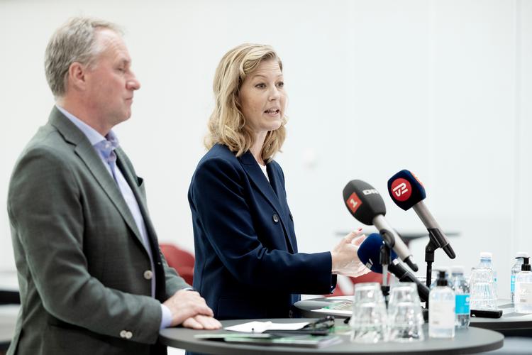     De Radikales Sofie Carsten Nielsen på pressemødet i Dansk Industri.  Foto: Thomas Borberg