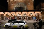 Politiet var blandt andet til stede ved hovedbanegården i København.  Foto: Thomas Borberg