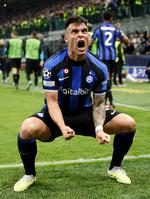 Et forrygende angreb blev afsluttet af Lautaro Martinez til 2-1, da Inter spillede sig i semifinalen. Foto: Alessandro Garofalo/Ritzau Scanpix
