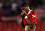 Marcus Rashford og United blev ydmyget i Sevilla og er færdig i Europa i denne sæson. Foto: Marcelo Del Pozo/Ritzau Scanpix