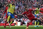 Diogo Jota scorede to mål for Liverpool i 3-2-sejren hjemme over Nottingham Forest. Foto: Paul Ellis/Ritzau Scanpix