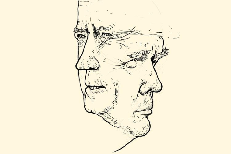 USA's tidligere præsident Donald Trump har fundet det tunge skyts frem, efter den nuværende præsident, Joe Biden, har meldt sit kandidatur som demokraternes præsidentkandidat ved det amerikanske præsidentvalg i 2024. Der er bare ét problem. Stort set det hele er løgn, skriver amerikansk avis. Tegning: Philip Ytournel
