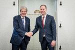 Finansminister Nicolai Wammen (S) mødtes torsdag med Paulo Gentiloni der er EU-Kommissær for økonomi i Finansministeriet. Foto: Mads Claus Rasmussen/Ritzau Scanpix