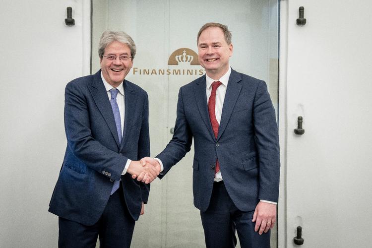 Finansminister Nicolai Wammen (S) mødtes torsdag med Paulo Gentiloni der er EU-Kommissær for økonomi i Finansministeriet. Foto: Mads Claus Rasmussen/Ritzau Scanpix