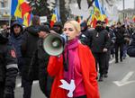 Marina Tauber, ledende medlem af Moldovas næststørste oppositionsparti, er blevet anholdt. Foto: Vladislav Culiomza/Ritzau Scanpix