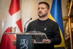     Ukraines præsident Volodymyr Zelenskiy under pressemøde med de nordiske statsledere ved nordisk topmøde på præsidentpaladset i Helsinki, Finland, onsdag 3. maj 2023.. (Foto: Mads Claus Rasmussen/Ritzau Scanpix)   Foto: Mads Claus Rasmussen/Ritzau Scanpix