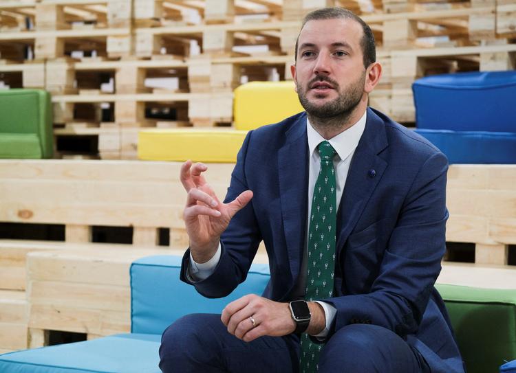 EU's 33-årige miljøkommissær Virginijus Sinkevicius fra Litauen køber ikke den danske regerings kritik af hans plan for genopretning af naturen i EU.  Foto: Emilie Madi/Ritzau Scanpix