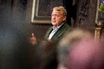 Udenrigsminister Lars Løkke Rasmussen præsenterer regeringens nye udenrigs- og sikkerhedspolitiske strategi for studerende på Københavns Universitet. Foto: Ida Marie Odgaard/Ritzau Scanpix
