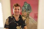 Jan Thielke foran Francis Bacons maleri af en chimpanse på Guggenheim-museet i Venedig i efteråret 2022.. Privatfoto. 