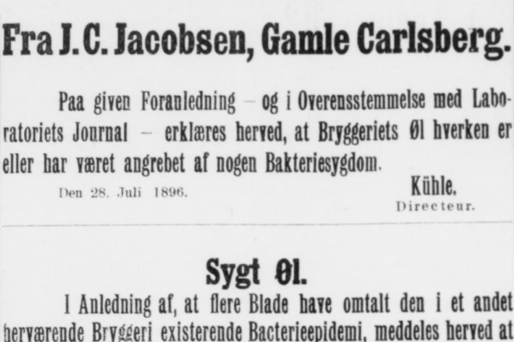 Bryggerierne så sig nødsaget til at indrykke annoncer, hvor de afviste, at der var problemer med øllet. 