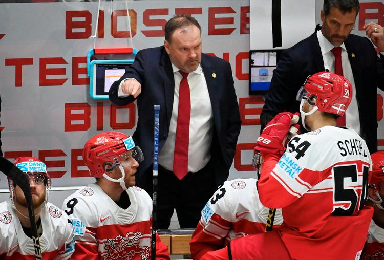 Heinz Ehlers står i spidsen for det danske ishockeylandshold for sidste gang i puljekampen mod Finland tirsdag. Foto: Antti Aimo-koivisto/Ritzau Scanpix