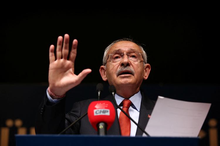 Præsidentkandidat Kemal Kilicdaroglu ved en pressekonference i Tyrkiets hovedstad, Ankara, 18. maj 2023. Foto: Cagla Gurdogan/Ritzau Scanpix