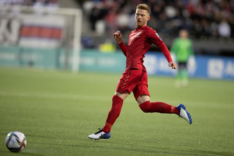 Anders Christiansen har spillet 6 landskampe for Danmark og var en del af EM-truppen i 2021.  Foto: Finn Frandsen