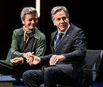 EU-kommissær Margrethe Vestager og USA's udenrigsminister, Antony Blinken, mødtes onsdag i Sverige, hvor de slog til lyd for etiske retningslinjer for brugen af kunstig intelligens. Foto: Tt News Agency/Ritzau Scanpix
