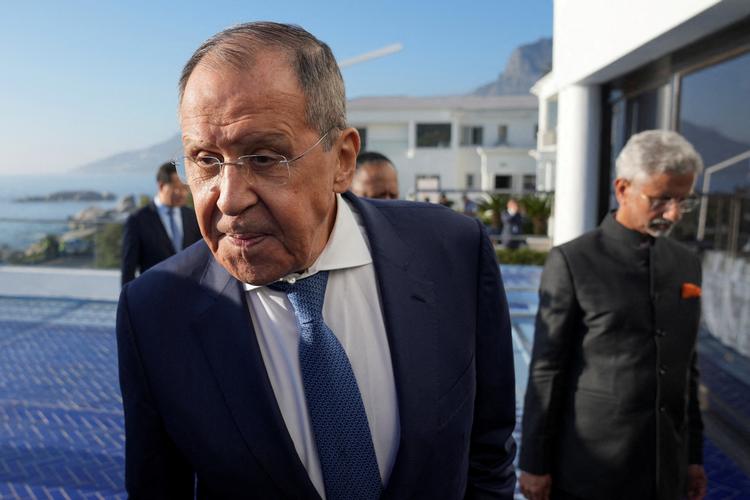 Ruslands udenrigsminister, Sergej Lavrov, under mødet i aftes. Foto: Nic Bothma/Ritzau Scanpix
