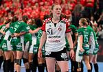 Vilde Mortensen Ingstad og Team Esbjerg præsterede et stort comeback i anden halvleg af bronzekampen mod Györ, men tabte kampen med et enkelt mål. Foto: Attila Kisbenedek/Ritzau Scanpix