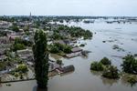 Sprængningen af Nova Kakhovka-dæmningen har ifølge Ukraines landbrugs- og fødevareministerium oversvømmet 10.000 hektar landbrugsjord. Foto: George Ivanchenko/Ritzau Scanpix