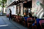Café Bopa på Østerbro i København. er et af de mange udeserveringssteder, som vil blive ramt af de nye restriktioner. Foto: Tobias Selnæs Markussen